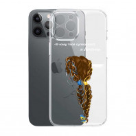 Патриотический чехол для iPhone 13 Pro с рисунком "Українка"